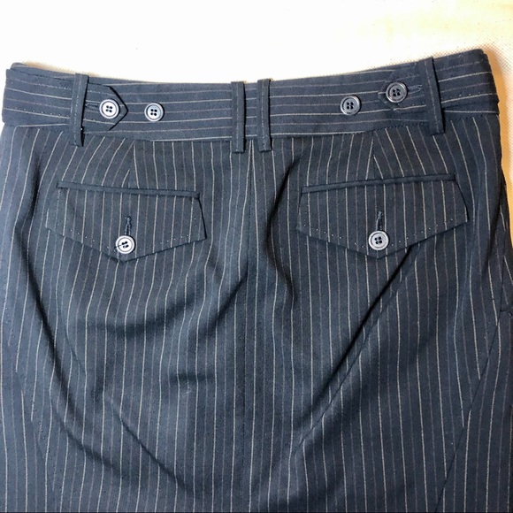 BCBG Max Azria size 0 dark navy blue pinstripe pencil skirt - Picture 4 of 8